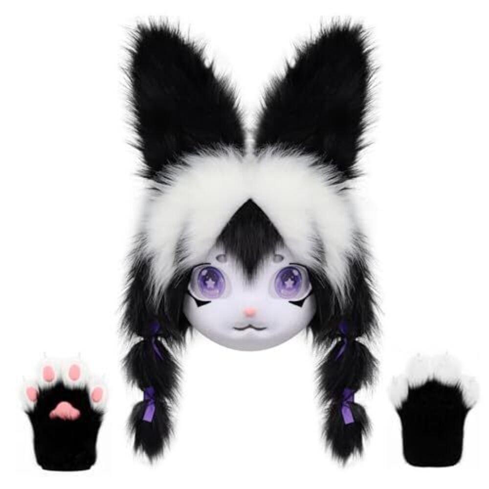 6051 Funny Mask and Claw Set Furry Costume for Adult Cosplay Anime